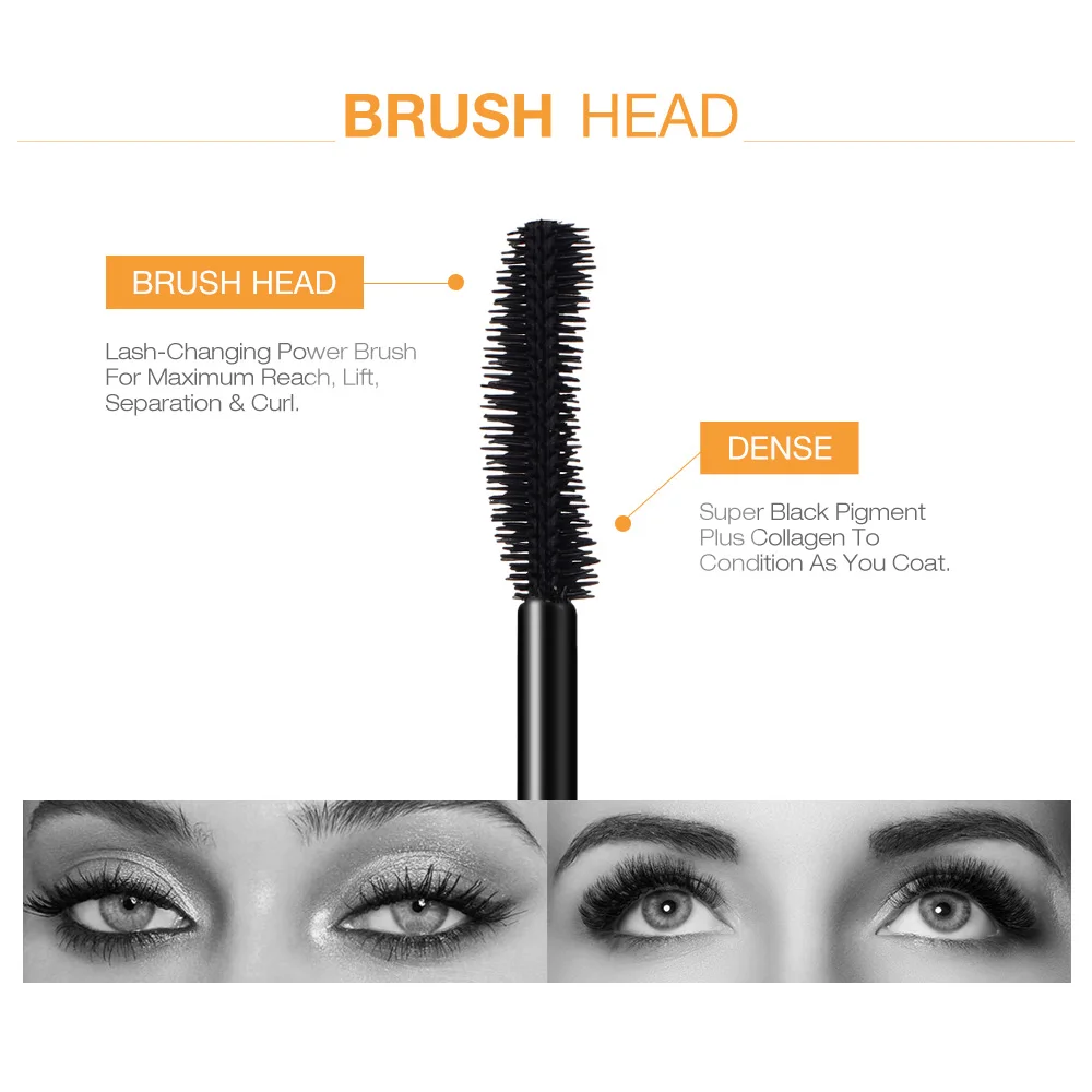 O.TWO.O 3D Fiber Lashes Dikke Verlenging Mascara Lange Zwarte Lash Wimpers Uitbreiding Wimpers Borstel Make-Up Pro Eye-Cosmetica