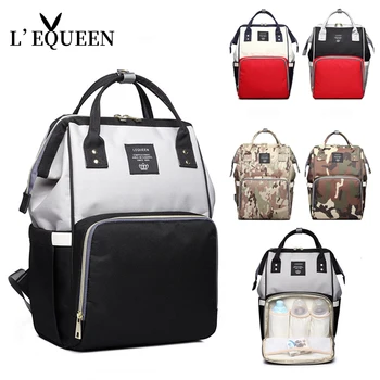 

LEQUEEN Nappy Backpack Bag Mummy Large Capacity Bag Mom Baby Multi-function Waterproof Outdoor Travel Diaper Bags For Baby Care