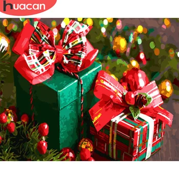 

HUACAN DIY Pictures By Number Christmas Kits Drawing On Canvas Painting By Numbers Hand Painted Picture Art Gift Home Decor