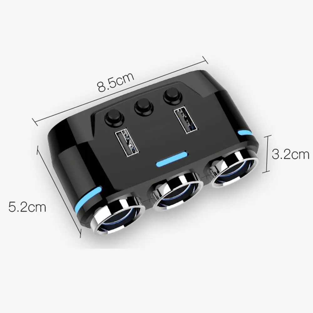 Автомобильное зарядное устройство с двумя usb разъемами прикуриватель DC12/24 В