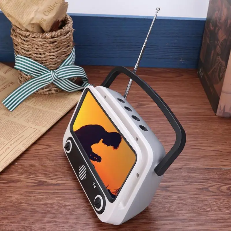 VKTECH ретро Bluetooth динамик мини мобильный телефон Фильмы ТВ держатель музыкальный плеер портативный беспроводной звуковой ящик для u-диска TF карты