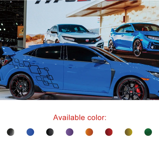 Fit For HONDA CIVIC 2016-2019 Car Decals Car Body Linked Square Racing  Styling Graphic Vinyl Decorative Car Stickers Custom
