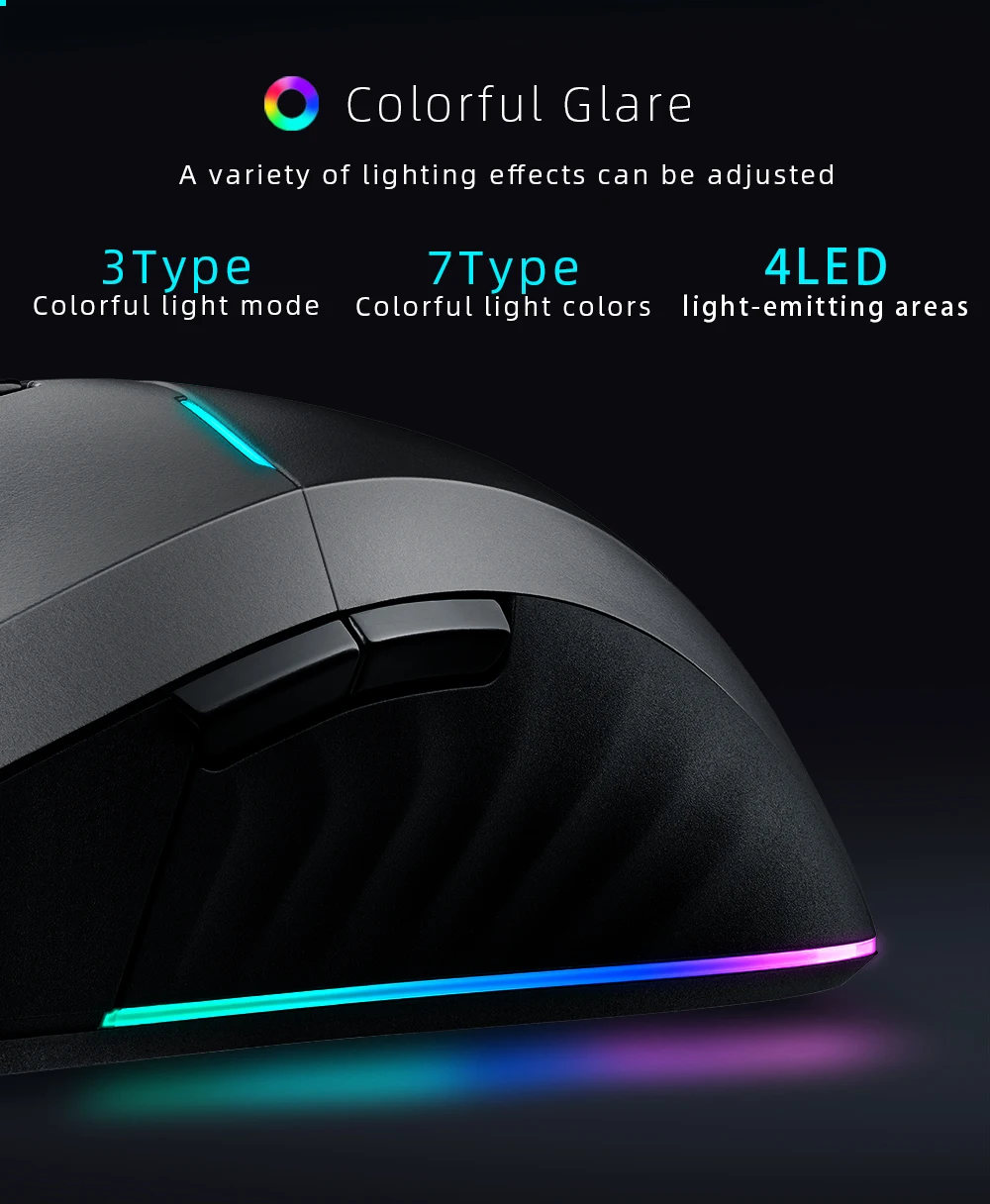 com fio, 2.4G, 4000 DPI, 1000mAh, RGB, apto para laptop, PC Gaming