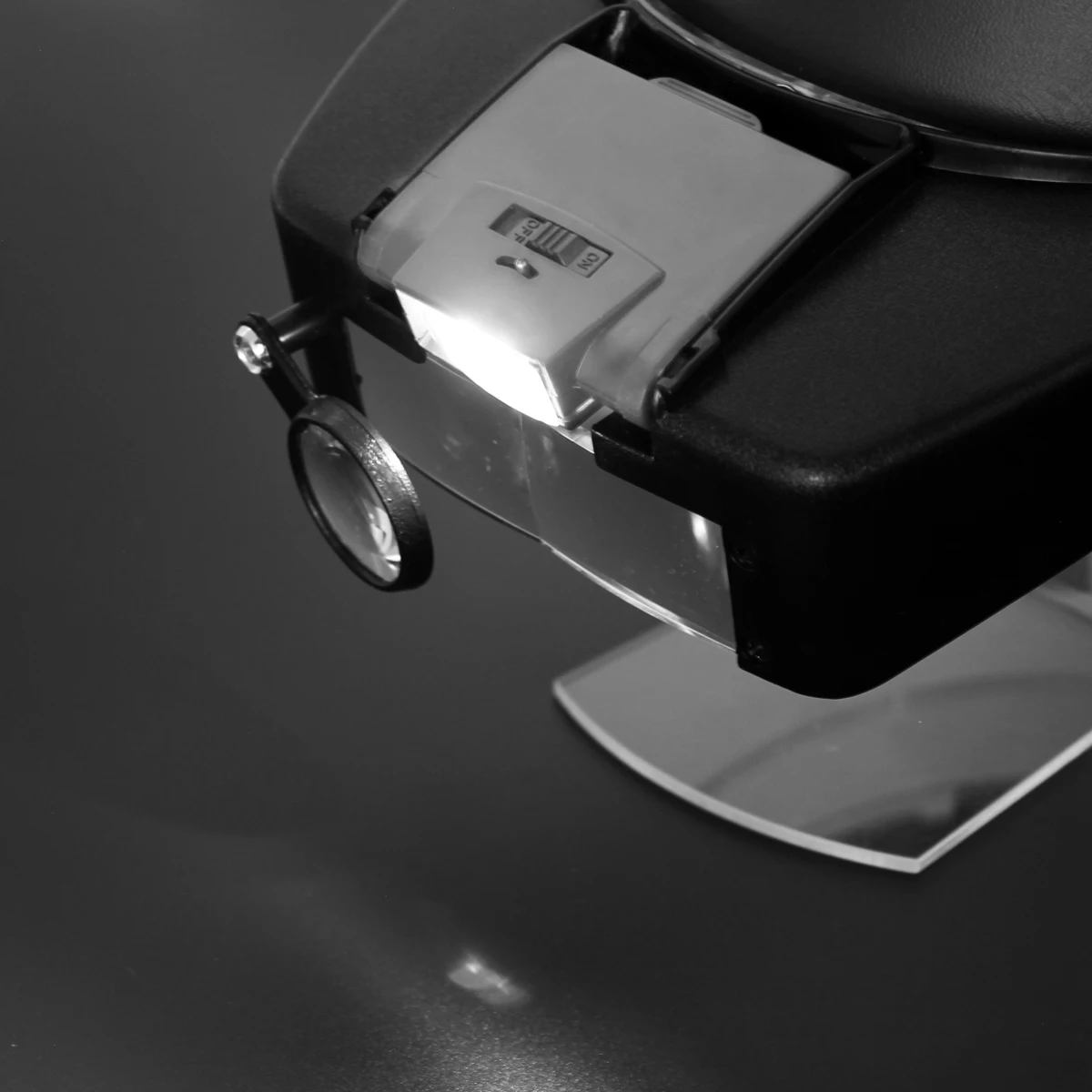 10X ABS черный+ серый оголовье лупа головка увеличительное стекло объектив лупа с светодиодный светильник и 3 оптических объектива для ремонта ювелирных изделий