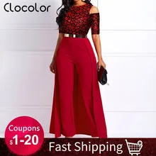 

2020 Wide Legs Sexy Jumpsuits for Women One Shoulder Long Sleeve Casual Elegant Femme Party Swallowtail Overalls Long Jumpsuits
