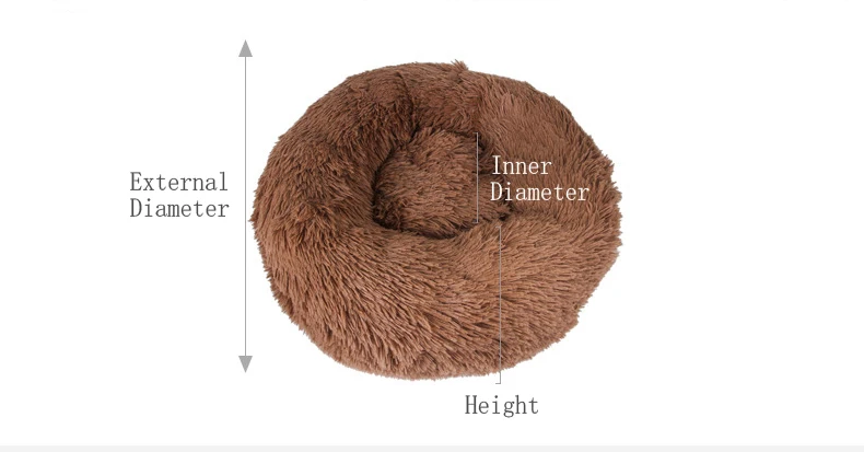 Plush Pet Cat Nest Kennel Hairy Deep Sleep Dog House Round Nest for Cats Small Medium Dogs Poodle Warm Pet Sleeping Mat Sofa Bed (2)