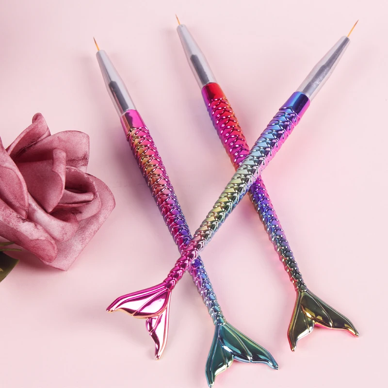 

3pcs/set Nail Art Line Painting Brush Liner Gradient Pen Stripe Fish Tail Shape Nail Art Carving Drawing Manicure Tool PEN-M3