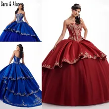 Королевское голубое праздничное платье с вышивкой милое атласное бордовое вечернее платье на выпускной милое 16 платье