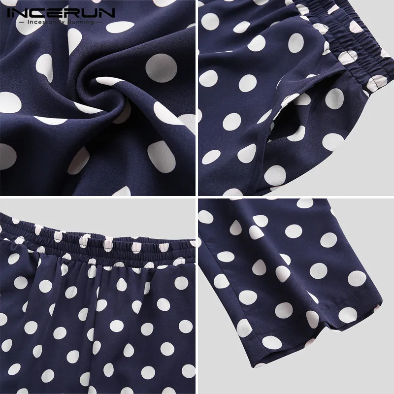 INCERUN Men Side Pockets Harem Pants Casual Men Baggy Joggers Trousers Polka Dot BohoElegant Mens Outdoor Trousers Sweatpants
