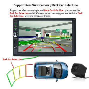 

New 7 Inch HD Car 2 Channel MP5 MP4 Player Car FM Stereo Touch Screen with Reverse Camera Lens Link Support for Android and IOS