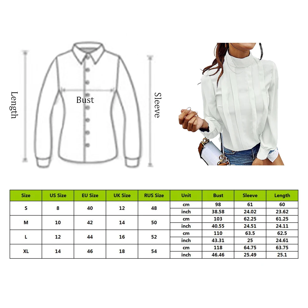 NIBESSER/ Осенняя блузка с длинными рукавами, рубашка, Женская Сексуальная плиссированная верхняя блуза на пуговицах, Женская однотонная офисная блуза с воротником-стойкой