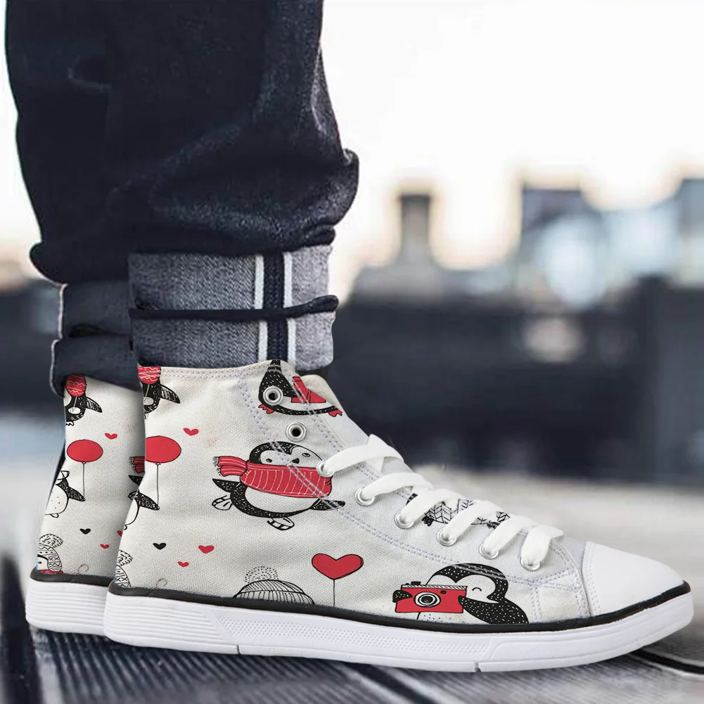 WHEREISART/Женская парусиновая обувь свитер с рисунком пингвина зимняя высокая флэтс