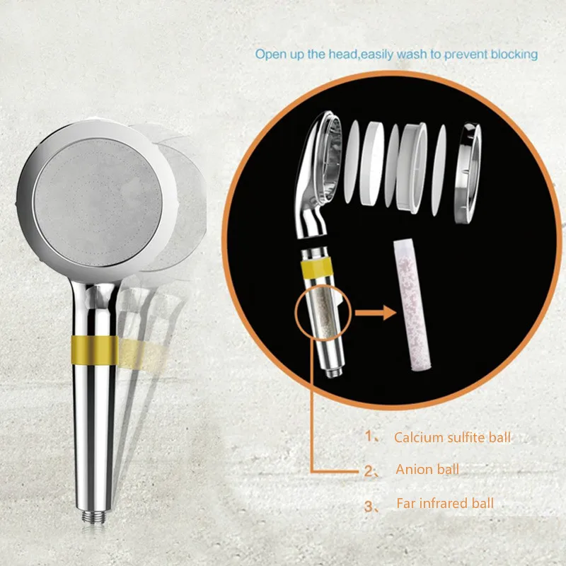

Detachable Pressurized Filter Water Purification Aromatherapy Shower Head Set Hand Spray
