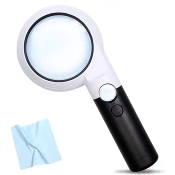 

Magnifying Glass With 10 Dimmable Led Lights By Magdisc,5X 20X Handheld Magnifier For Reading Books,Maps,Jewelry,Coins,Stamps,