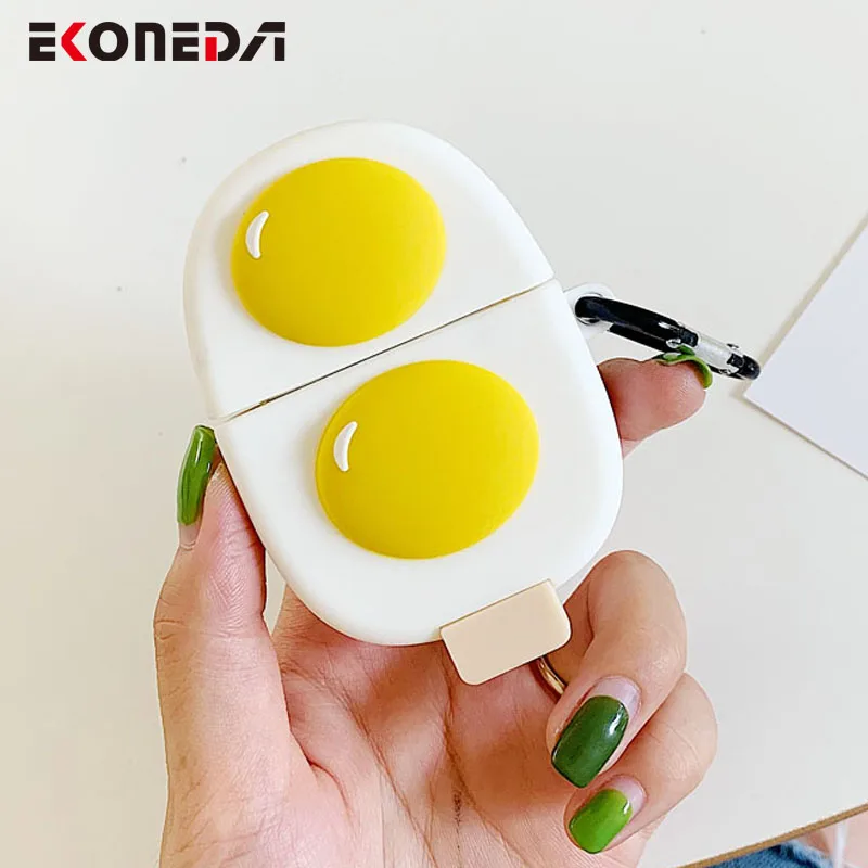 

EKONEDA Funny Double Egg Ice-cream Protective Case For Airpods Case Silicone Cute Soft Cover For Airpods