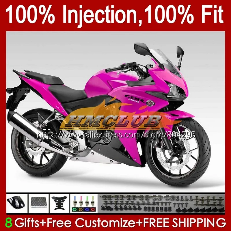 Инъекция для HONDA CBR500 CBR 500 R 500R RR 135No.115 CBR500R глянцевый розовый 11 12 13 14 15 500CC 2011 2012 2013 2014
