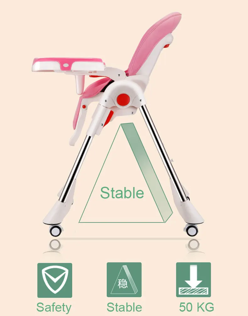 Столик для кормления малыша складной портативный Детский многофункциональный обеденный стул регулируемый три цвета и лежать