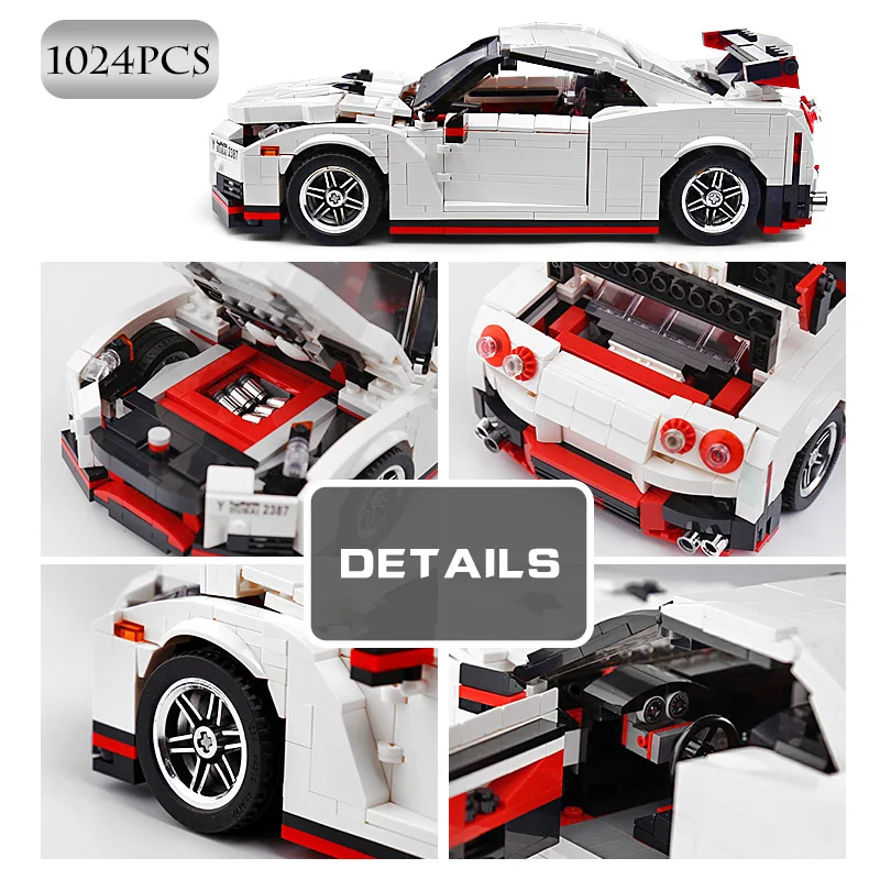 Yeshin Moc Technic Cars Toys 882 шт. белый Тарга спортивный скоростной автомобиль модель игрушки Дети Рождественский подарок строительные блоки наборы