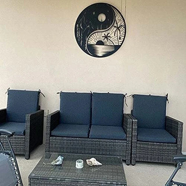 Nap És Holdfém Fal Dekoráció-Kézzel, Fekete/Fehér Dekoráció Yin Yang Inspiráció, Otthoni Természetes Szél Hold - Image 4