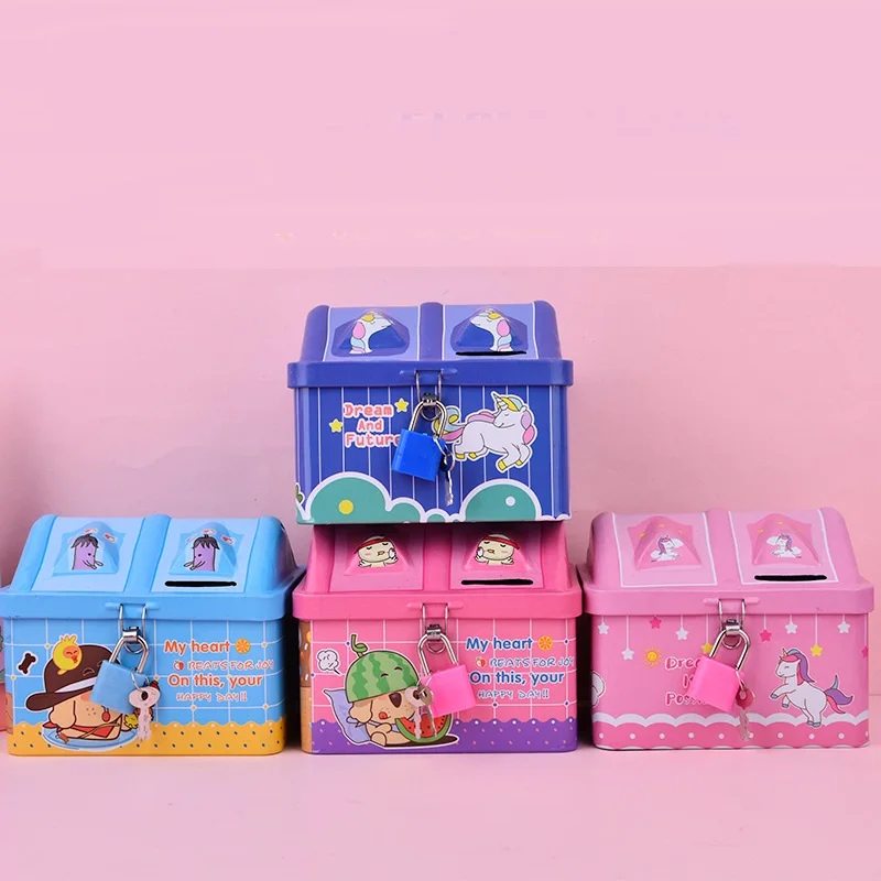 Cute TV Shape Wooden Money Box Kids Toys Coin Money Bank Safe Photo Props Decor 