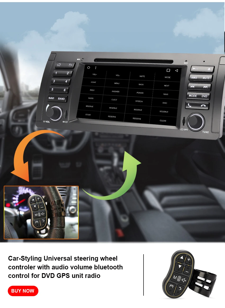 Eunavi 1 Din автомобильный dvd-плеер для BMW E39 E53 X5 Range rover 7 ''стерео радио gps навигация рулевое колесо управление bluetooth swc