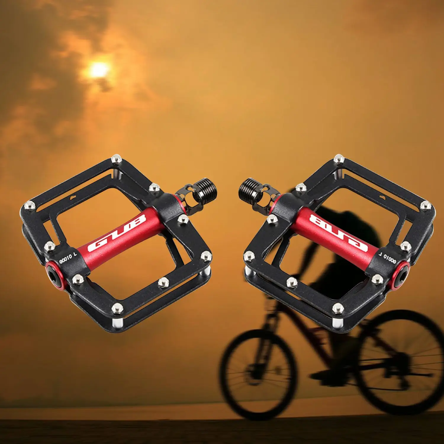 GUB Aluminum Bicycle Pedals For Mountain Road Bike Antiskid Sealed Bearing Flat Platform Cycling Pedal