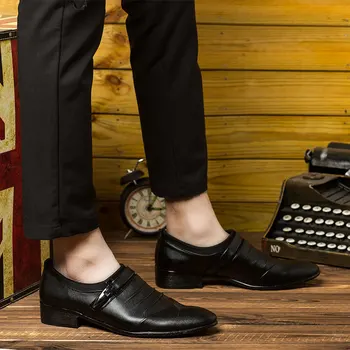 

Spring Stylish Mens Penny Loafers Classic Hand Pointed Toe Slip on Men's Dress Shoes Wedding Business Shoes Big Size 38-48