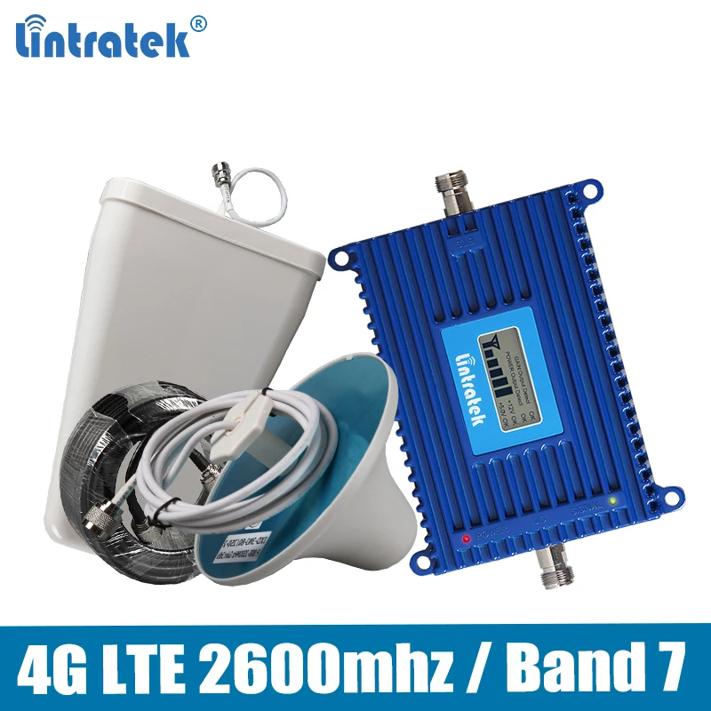 Lintratek 4G репитер 2600 Мгц усиление сигнала телефона 2600MHz 70dB AGC Мобильный усилитель 7 LTE