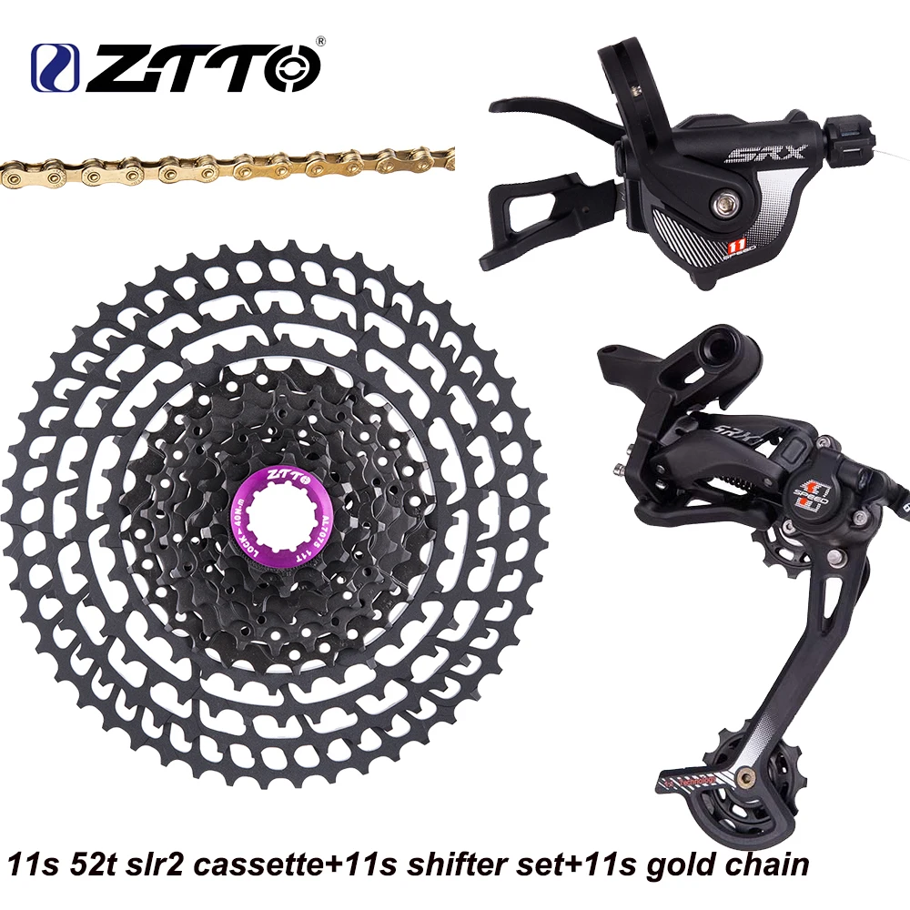 52T SLR2 set MTB 11 Скорость указано 11s 11-50 т/52 т Кассетный Сверхлегкий 11 вольт 11s переключения передач задний переключатель 11s Золотая цепь передняя Звездочка 32/34/36T - Цвет: 52T SLR2 set