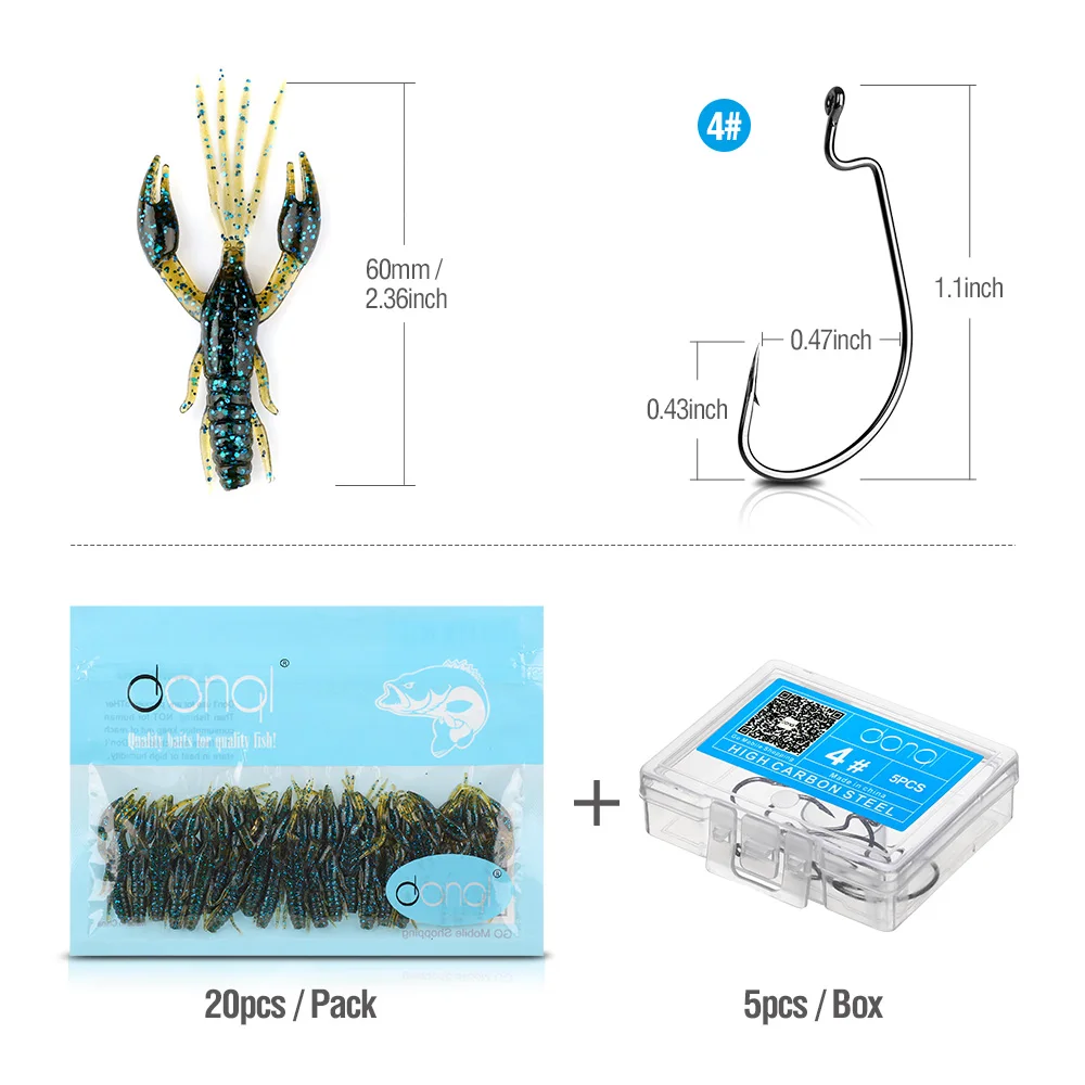 DONQL 20Pcslot Shrimp Soft Fishing Lure Silicone Artificial Jig Swimbait 50mm Bass Wobbler Fishing Tackle Silicone Bait Tool 微信图片_20200318175534 (1)