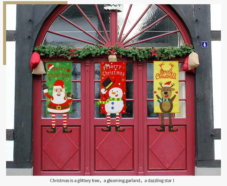 

Christmas Decorations For Home Door Decor Christmas Hanging Ornaments Window Hanging Cloth Christmas Gifts New Year Products