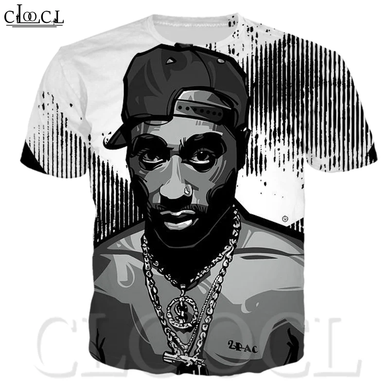 Футболка Rapper 2pac с Тупаком для мужчин и женщин Повседневная рубашка 3D принтом