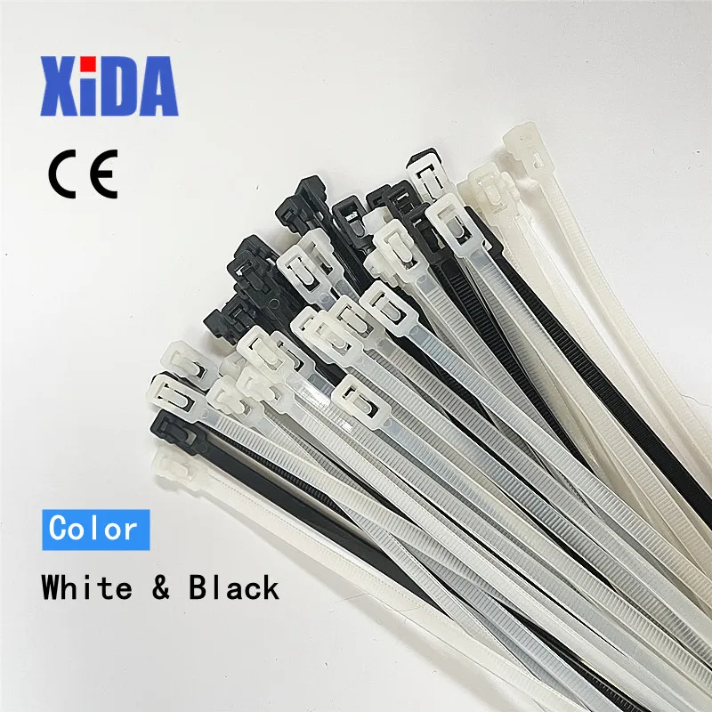 Self-Locking Plastic Nylon Tie 100PCS/Bag Black White Zip Wraps Strap Nylon Cable Tie Set 3*100 Fastening Ring 3X200 Loop Wire cable ties nylon cable ties cable tie nylon zip ties