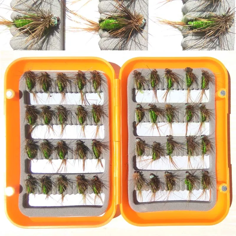 40pcs lure and 1box 40 шт. приманка+ 1 шт. fly коробка для рыболовных приманок новая Fly fising приманка муха рыболовные снасти супер хорошее качество - Цвет: 40pcs lure and 1box