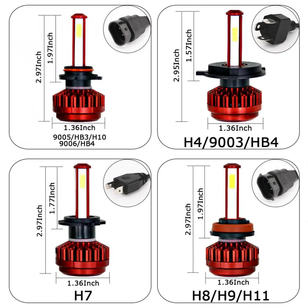 H7 100W 12000LM 6000K все-в-одном светодиодный авто фары комплект высокий для ближнего и дальнего света лампы Автомобильный светодиодный фары для автомобилей