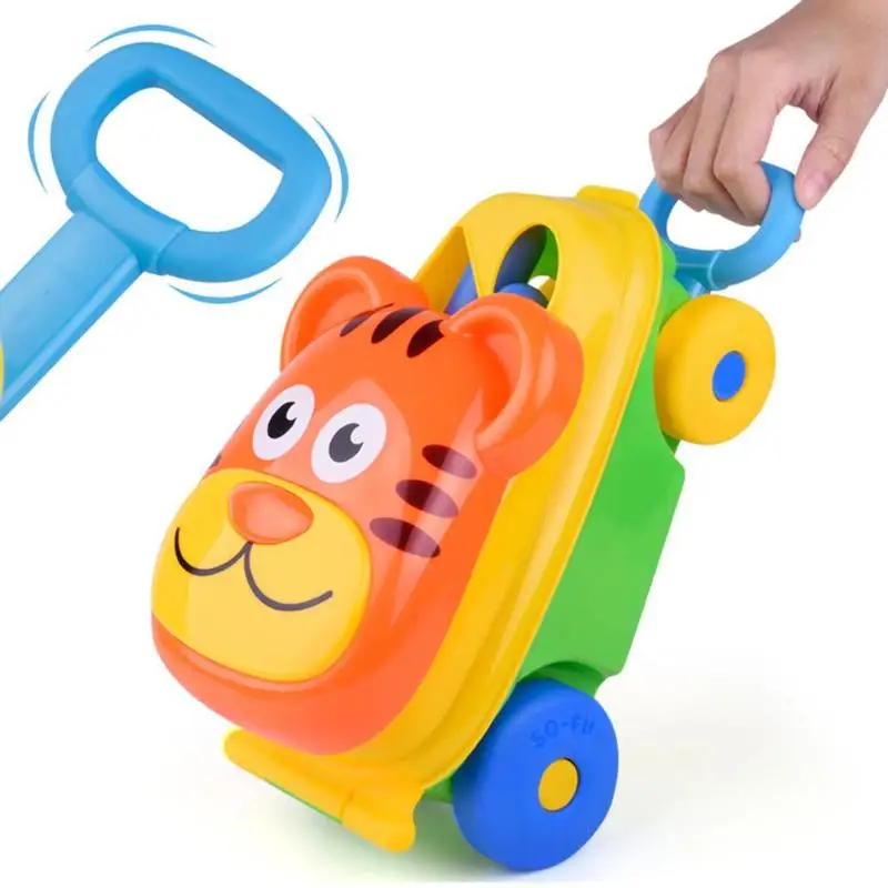discounted  Cartoon Tiger Shape Trolley Sand Beach Pretend Play Toys Spade Storage Case