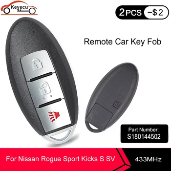 

KEYECU Keyless-Go Smart Remote Key 3B 434MHz PCF7953M HITAG AES 4A for Nissan Rogue Sport Kicks S SV 2018 2019 2020 S180144502