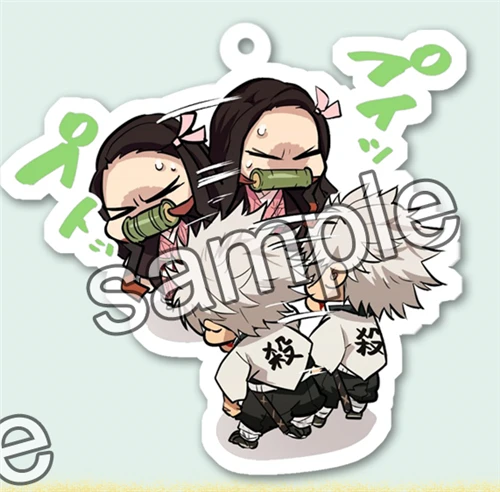 Серебристый Аниме Demon Slayer: Kimetsu no Yaiba Agatsuma Zenitsu Hashibira Inosuke Косплей акриловый брелок сумка кулон брелок с игрушкой подарок - Цвет: Серебристый
