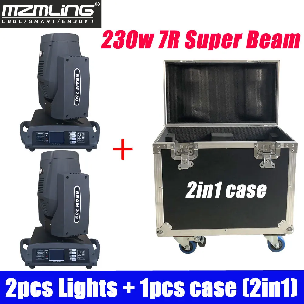 2 шт. фары + 1 кейс для полета 230 Вт 7R луч света DMX512 движущийся головной свет 17 гобо 14