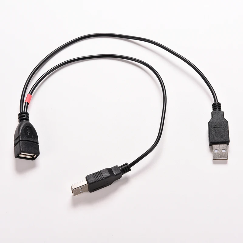 2020 USB 2.0 1 Female Power Enhancer to 2 Male Data Charge Cable Adapter Extension Cord 30cm Y Splitter for 2.5&quot HDD | Компьютеры и