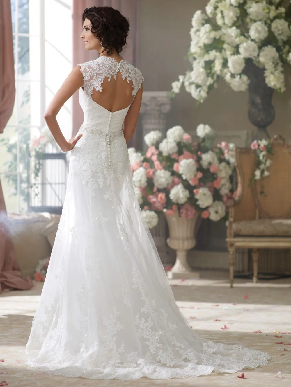 Vestido de noiva поступление, свадебное платье с рукавами-крылышками, кружевной аппликацией и открытой спиной, с поясом со стразами, платья для матери невесты