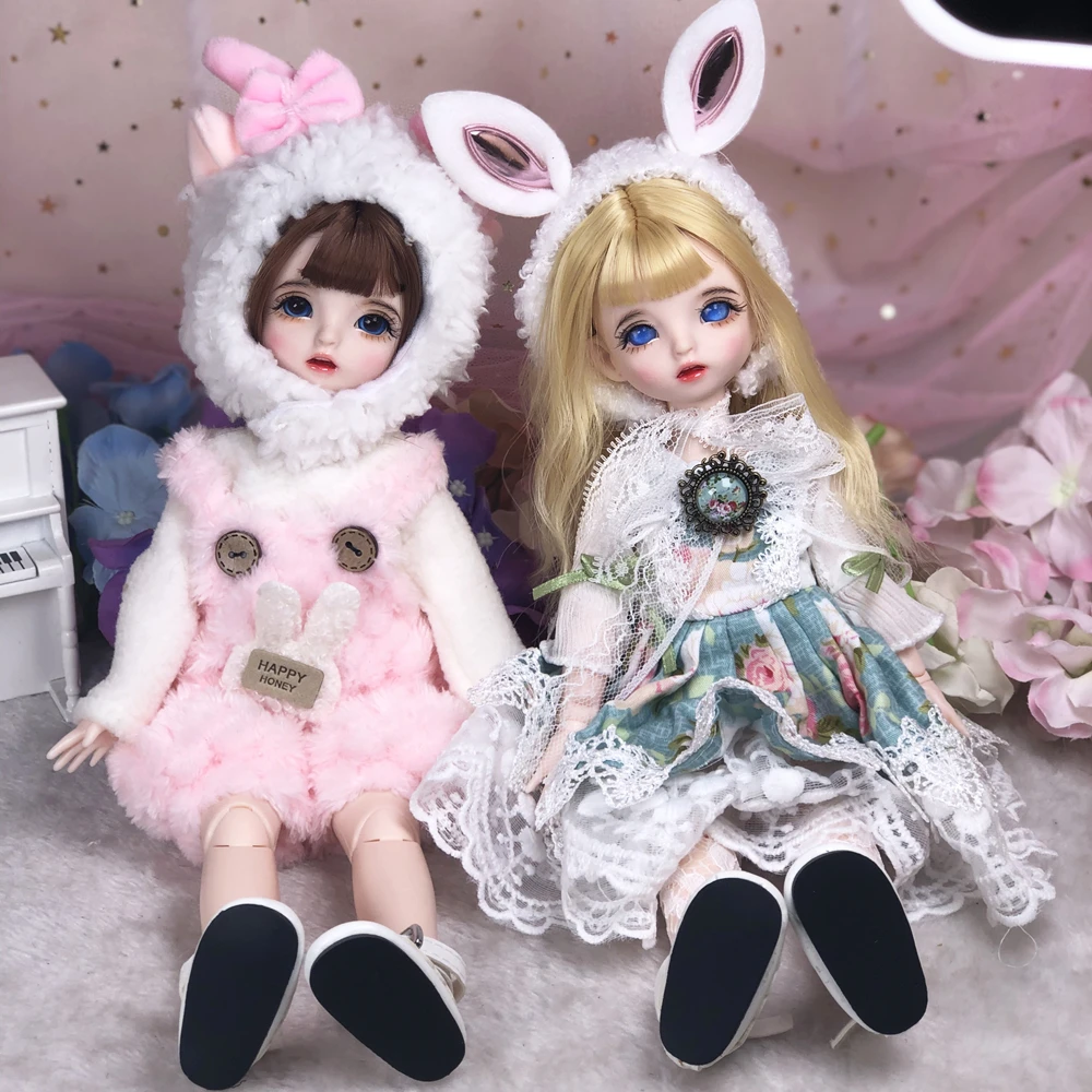 

1/6 Scale 30CM Cute BJD With Wig & Clothes Face Up Full Set 22 Joints Body Figure Doll Children Model Toy Birthday Gift For Girl