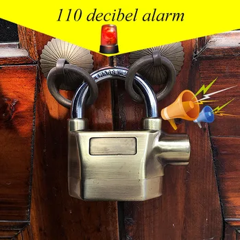 

Built-in Movement Sensor Security 110db Siren Alarm Lock Universal Anti-Theft Padlock for Bicycle Motorcycle Door Gate