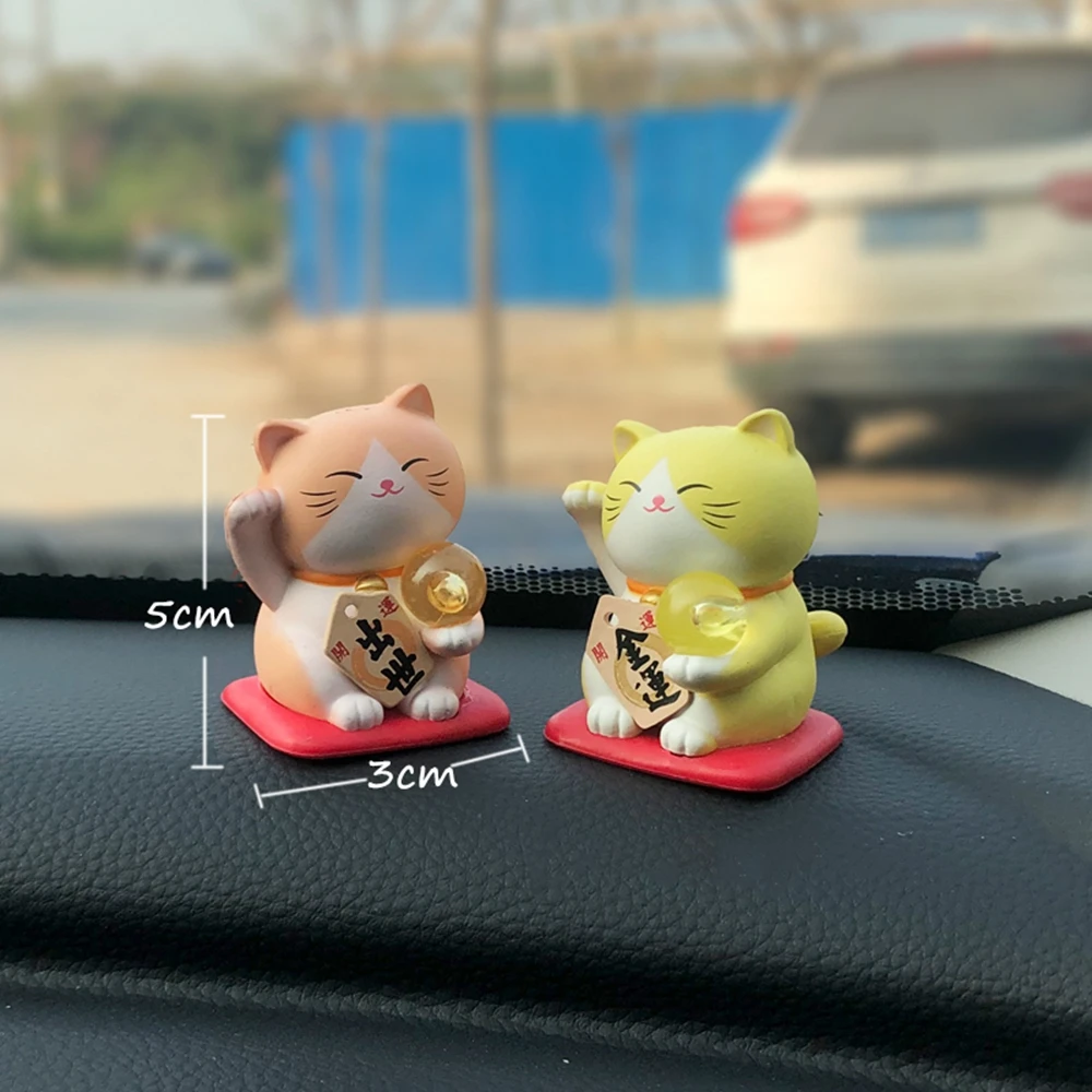3D Lucky Cat Figurine Japan Cartoon Manek Neko Animal Model Miniatures Home Car Hotel Restaurant Decor Desktop Ornament 1/3/5Pcs miniature figurines,cat toy ornaments,cat figurine decoration,cat figurines