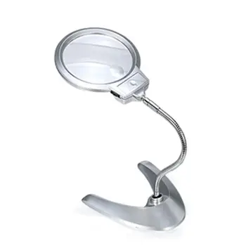 

New 5X Magnifying Glass Multi-functional Desk Flexible Loupe Magnifier with Reading Light