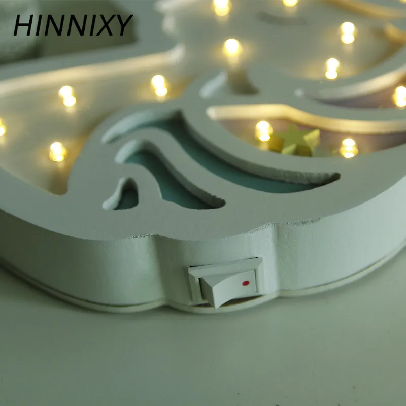  Hinnixy Pink Blue Coloful Unicorn Night Light Battery Lovely Animal Light Fixtures With Switch Beds - 4000067683731