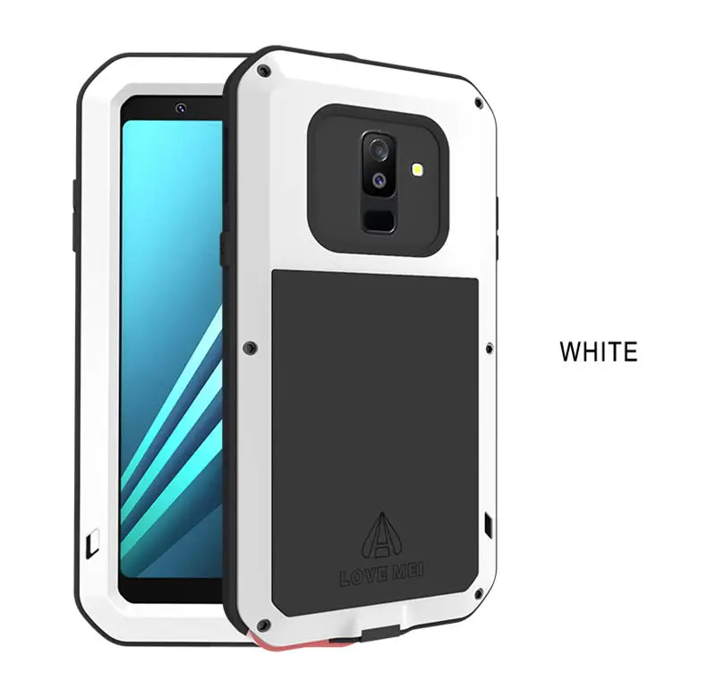 White Металлический чехол для samsung Galaxy A6 чехол A8 противоударный чехол 360 полный корпус защитный чехол для samsung A6 Plus A 6 - Цвет: White