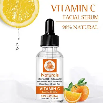 

1pc Vitamin C Serum for Face Cream Shrink Pore Green Whitening Oil Control Moisturizing Skin Repair Acne
