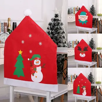 

Christmas Chair Cover Santa Claus Xmas Party Dinner Seat Covers Decorations
