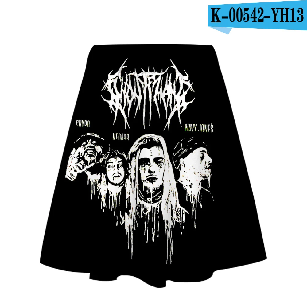 Ghostemane плиссированные клетчатые юбки женские с высокой талией Готическая 3D юбка Harajuku танцы рок хип хоп Короткие мини юбки женские - Цвет: one